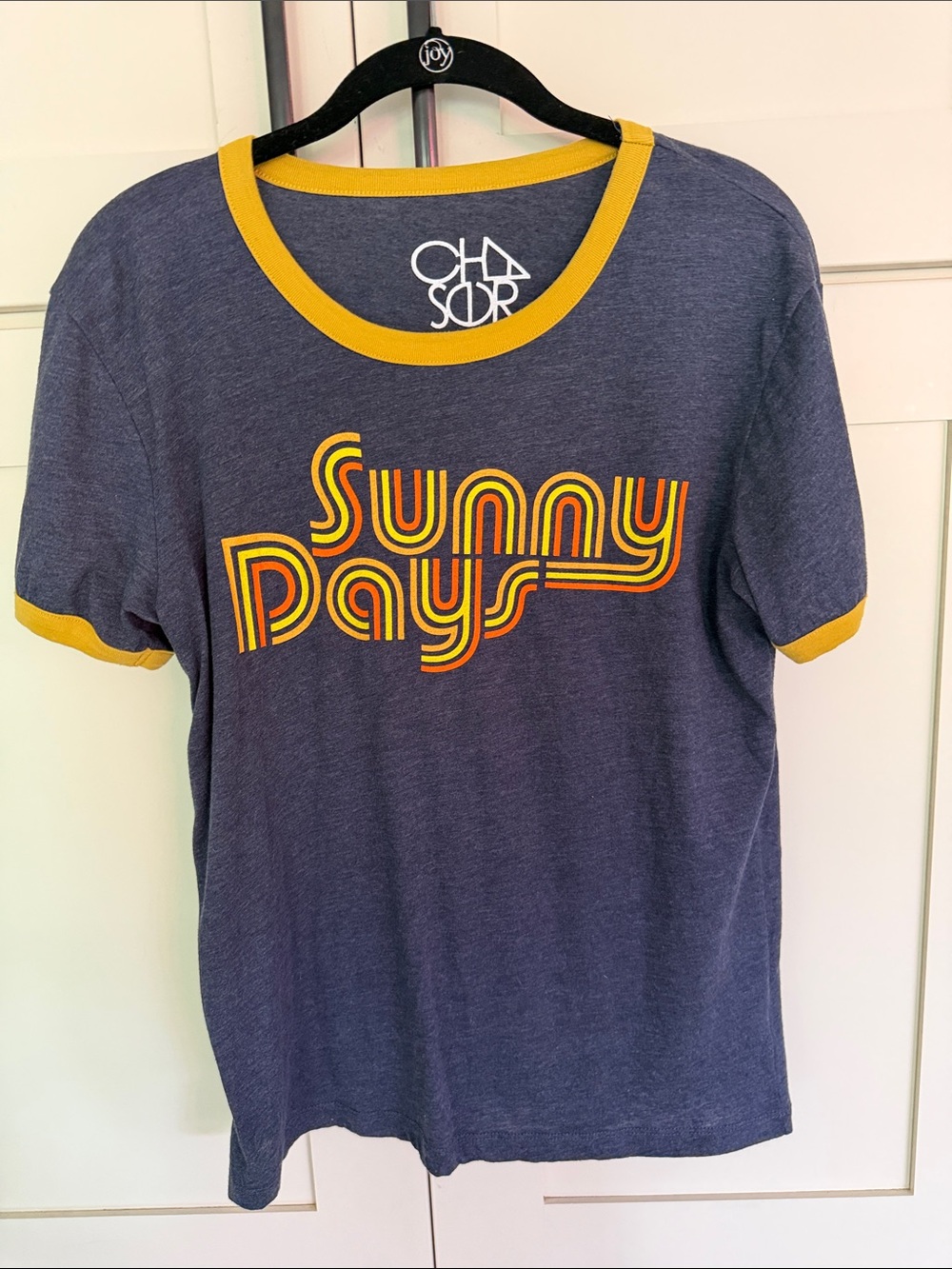 Chaser Sunny Says Graphic Short Sleeve Ringer Tee